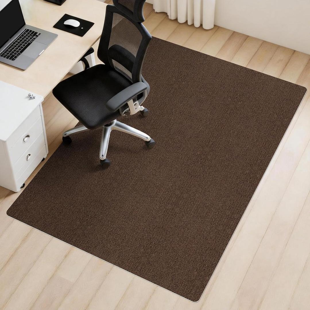 2 x Sycoodeal Office Chair Mat for Hardwood Floor,Slip Resistant Floor Mat for Rolling Chairs,Easy to Clean,Large Floor Protector Office Computer Gaming Chair,Coffee(36"x48")