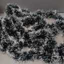 Christmas Tinsel Garland Green Metallic Twist Xmas Frosted Tip Hanging Garland for Christmas Tree Decoration Indoor Outdoor Home Holiday Party Decor