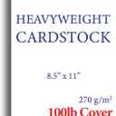 Extra Thick Cardstock - 100lb Cover (270gsm) - Blank White 8.5 x 11 - Heavyweight Printer Paper for Inkjet/Laser - 50 Sheets Pack