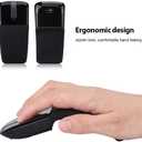 ASHATA 2.4G Mouse 1600DPI Ergonomic Foldable Optical Touch Mouse with USB Receiver Suitable for PC Laptop for Notebook
