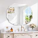 GLASHOM Frameless Bathroom Mirror, 30x36 inch Vanity Mirror Beveled Edge Wall Mounted, Modern Frameless Mirror for Bathroom, Living Room, Entryway Mirror Horizontal or Vertical