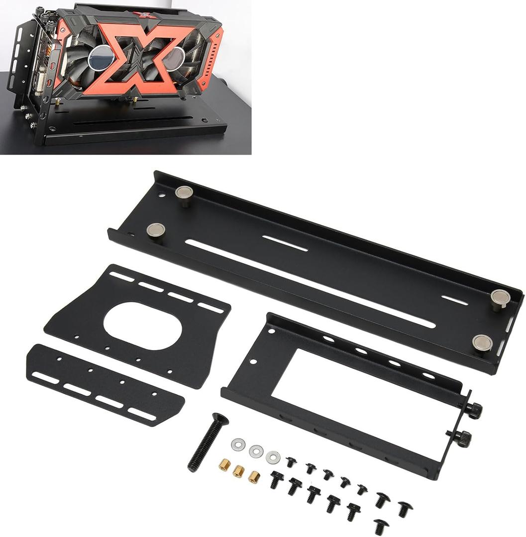 Bewinner Vertical Graphics Card Holder Kit, PCI E 3.0 X16 Vertical GPU Mount, Graphics Card VGA Support Bracket Holder for ATX PC Case (26 * 6.2 * 12.8 cm)