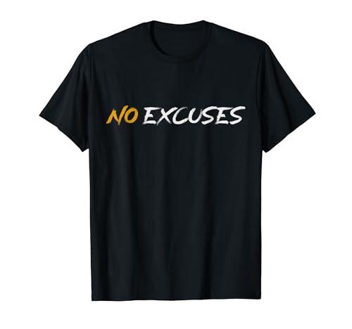 Motivational Workout No Excuses T-Shirt, Large