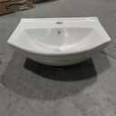 Renovators Supply Manufacturing Dell Wall Mount Bathroom Sink Size 18 * 14 inch. White Ceramic Wall Hung Floating Vessel Sink With Overflow And Single Faucet Hole