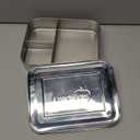LunchBots Large Trio Stainless Steel Lunch Container -Three Section Design for Sandwich and Two Sides - Metal Bento Lunch Box - Eco-Friendly - Stainless Lid - Staineless Steel