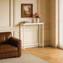 Narrow Entryway Console Table & Sofa Side Table - Industrial Hallway Table for Small Spaces, Behind Couch Table, Multi-Functional Living Room Bedroom Office,White, 29.5" x 9.4" x 29.5"