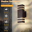 Dusk to Dawn Sensor Outdoor Wall Light, Modern Up Down Exterior Lighting Fixtures Wall Mount, Black Aluminum Outdoor Lights for House Waterproof Porch Light 2-Pack