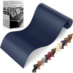 YAFLC Self Adhesive Leather Repair Tape Kit, 4"x 63" Leather Repair Patch for Furniture, Leather Repair Patch for Car seat, Sofas, Couch, Boat Seat Dark Blue