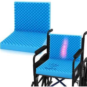 Geiserailie 2 Pcs 32 x 18 x 3 Inches Egg Foam Pad Wheelchair Seat Cushion Backrest to Relieve Back Egg Foam Cushions Wheelchair Accessories for Office Chairs Wheelchair Recliner Back Chair
