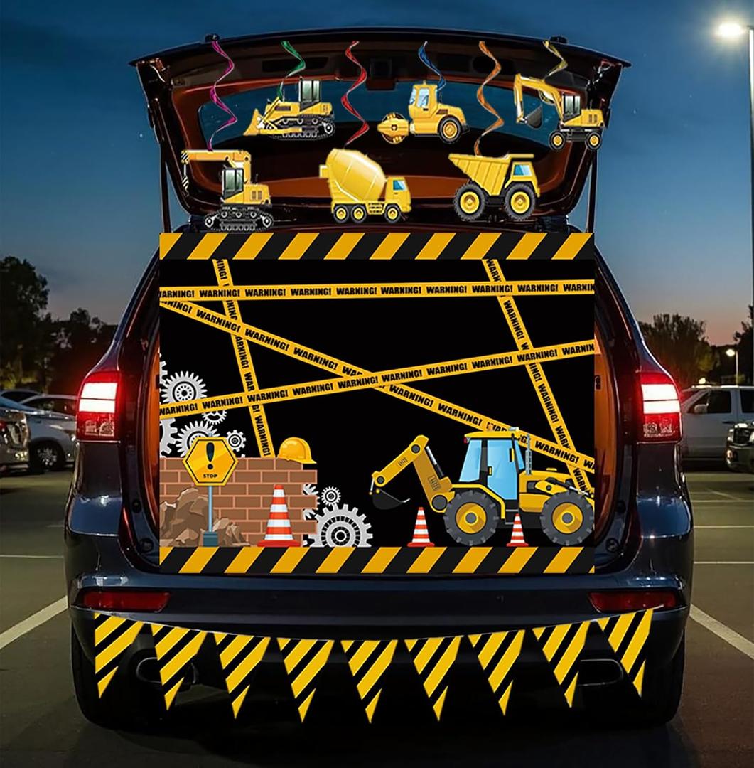 Trunk or Treat Car Decorations Kit Constructions Trunk or Treat Suv Decorations Kit for Halloween Constructions Trunk Treat Decorations 3 PCS