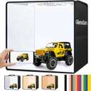 Glendan Light Box Photography, 16"x16" Portable Photo Light Box with 112 LED Lights & 6 Kinds of Double-Sided Color Backdrops and Adjustable White Light, Soft Light, Warm Light for Product Photography (16*16Inch-Upgraded)
