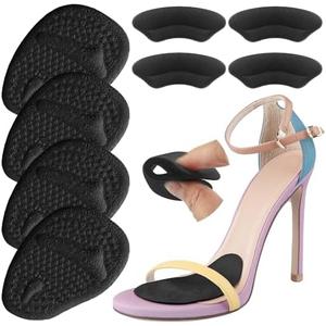 Pack Of 2 SIIHEA Metatarsal Pads Ball of Foot Cushions, Heel Inserts for Women, Foot Pain High Heel Comfort Shoe Filler, Heel Pads Grips for Shoe Too Big, Loose Shoes, Blisters (Black)