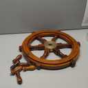 Brainmart 18” Nautical Ship Wheel, Wooden Boat Ship Steering Wheel, Handcrafted Beach Room Décor, Ocean Themed Décor for Living Room, Bedroom, Outdoor (Brown Natural)