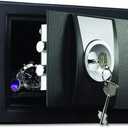 SentrySafe Black Security Safe with Key Lock for Home, Office, or Dorm holds Money, Jewelry, Documents, and Other Valuables, 0.35 Cubic Feet, X031