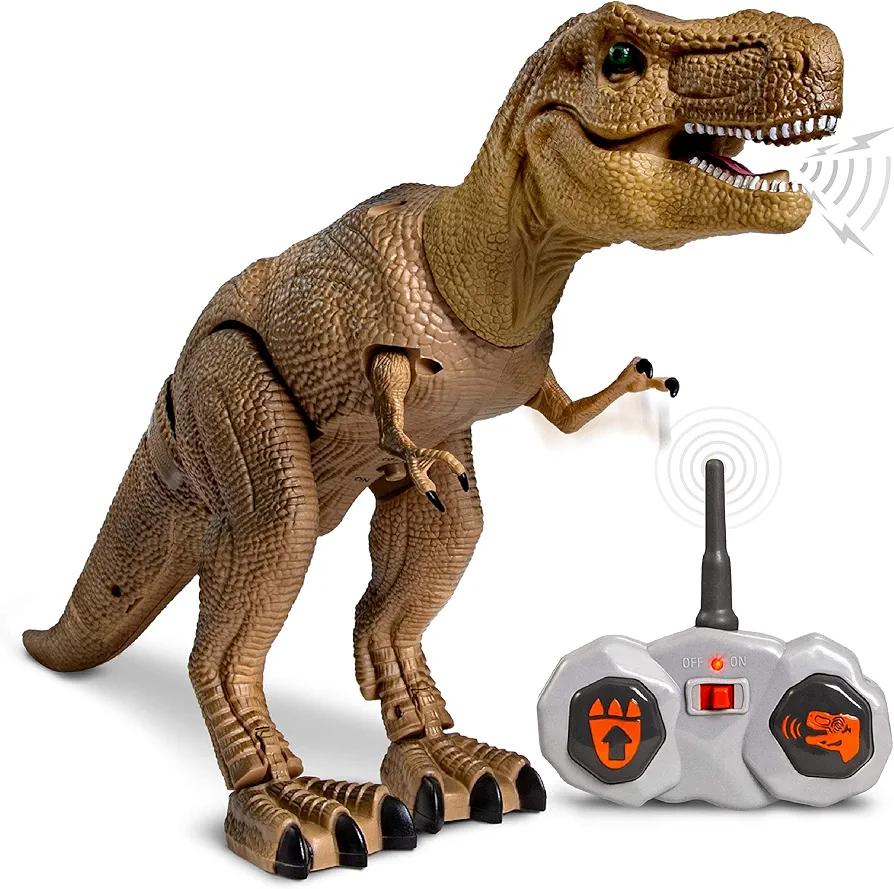 Discovery™ Remote Control T-Rex Dinosaur – Realistic Jurassic RC Action Figure with Walking Legs, Roaring Sounds, Chomping Mouth| Dinosaur Toys for Kids| Boys Toys RC Car Gift| Fun Dino for Ages 6+