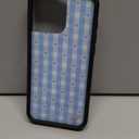Wildflower Cases - Blue Gingham Hearts, Compatible with Apple iPhone 16 Pro Max | Plaid, Checkered, Unique, Cute, Trendy - Protective Black Bumper, 4ft Drop Test Certified, Women Owned Small Business