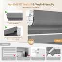 Grandekor No Drill Cordless Zebra Blinds,30" W x 64" H,Grey
