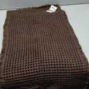 AMOAMI Upgraded Waffle Runner Rug Super Absorbent Non Slip Bath Mats for Bathroom Machine Washable Bathroom Runner Rug with Tassels, Ideal for Hallway Bedroom Laundry Room, Chocolate, 17" x 72"