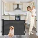80 Inch Retractable Baby Gates for Doorways Retractable Mesh Dog Gate for The House 33 Tall Retractable Gate Outdoor Baby Gate for Decks Indoor Retractable Pet Gate Mesh Child Safety Gate for Stairs (Black)
