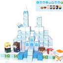 Magnetic Blocks, 150 PCS Glacier Castle Set, Magnetic Building Cubes for Kids, STEM Montessori Sensory Toys for Christmas Birthday Gift, Construction Stacking Toy for 3+ Years Old Boys & Girls