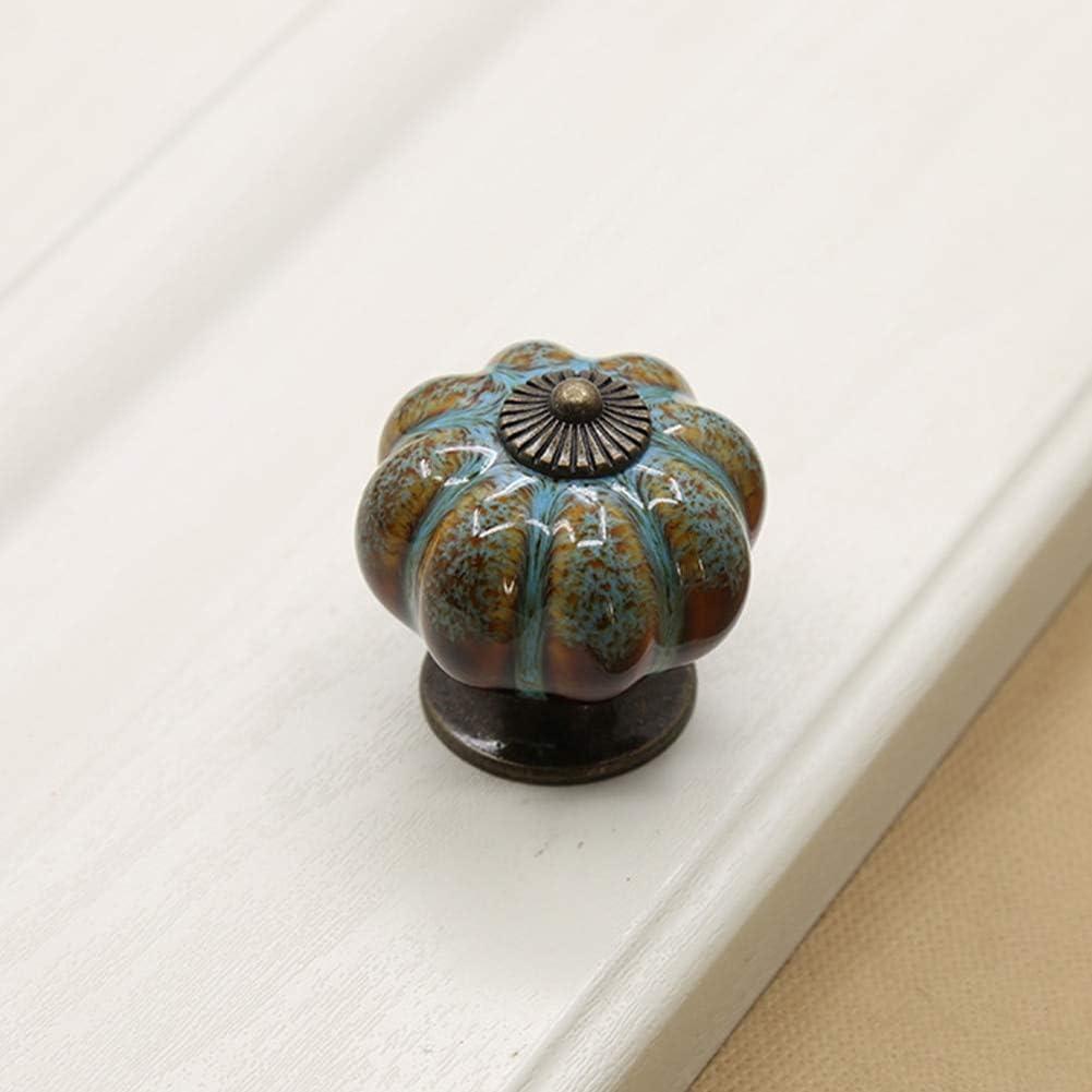 Cabinet Pull Durable Replacement Parts Home Office Ceramic Knob Universal Furniture Hardware Shape Round Cupboard Drawer Pull Handle - (Color: Blue), 12 Pcs