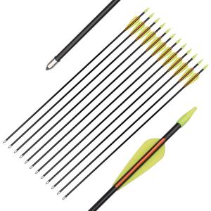 Elong Fiberglass Arrows Archery 24 26 28 30Inch Target Shooting Practice Safetyglass Recurve Bows Suitable for Youth Children Woman Beginner