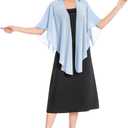 Shawls and Wraps for Evening Dresses Sheer Chiffon Women Elegant Soft Silky Scarf Scarve Wedding Bridal Stole (Blue)