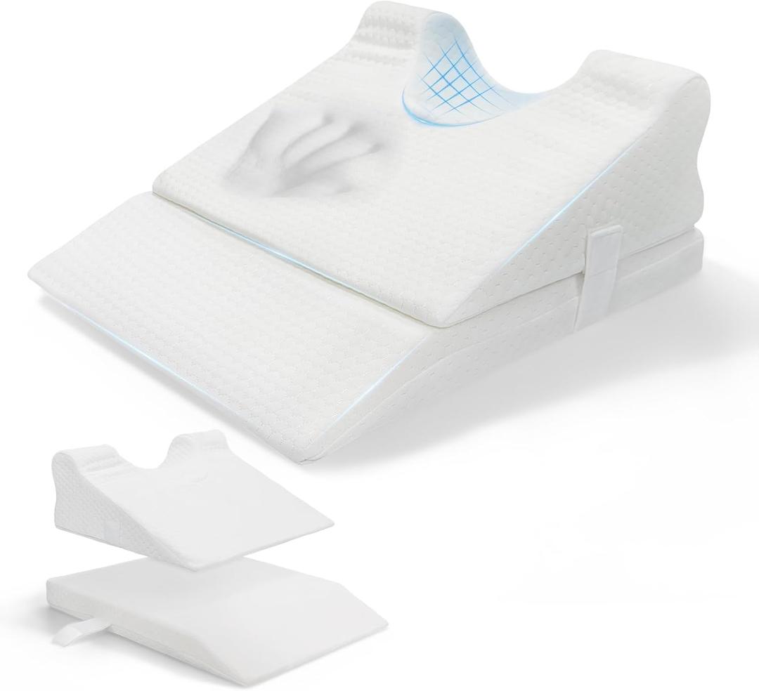 Memory Foam Post Face Lift Surgery Pillow Adjustable Height Support Back Sleeping Training Pillow Flawless Face Pillows for Facelift Nose Job Hair Transplant