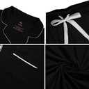 Button Up Pajamas for Women Long Sleeve Sleepwear Soft Loungewear Ladies Pjs Set XS-XXL (Black, M)