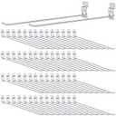 Moxweyeni 100 Pcs Heavy Duty Slatwall Panel Hooks Hanging Metal Slat Wall Hanging Hooks Silver Slat Wall Hanger Commercial Grade Slatwall Pegs Accessories for Shop Retail Display (11.8 Inch)