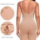 Women's Seamless Shapewear Tummy Control Bodysuit Body Shaper V Neck Seamless Butt Lifter Full Shaping Bodyshapers (XL)