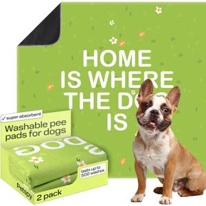 PetSpy Washable Pee Pads for Dogs - Waterproof Reusable Puppy Pads No-Slip Surface - Stylish Dog Potty Training Pads Protect Against Leakage (Grass, 1 Pack - 72" x 72")