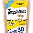 Temptations Classic Crunchy and Soft Cat Treats Tasty Chicken Flavor, 30 oz. Tub, Best By: 04/11/25