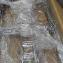 Geosar 32 Pack Wire Buffet Rack Stand Folding Chafing Stand Chrome Frame Serving Trays Food Warmer with Plastic Tongs Forks and Spoons for Christmas Thanksgiving Home Party Catering Supplies(Silver)