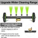Undercarriage Pressure Washer Attachment 16 Inch Power Washer Water Broom with 4 Nozzles Dual-Function Pressure Washer Undercarriage Cleaner With 3 Pieces Extension Wand 4000 PSI