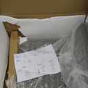 Armen Living LCCASWBAGRB201 Caf Adjustable Barstool in Grey Faux Leather and Brushed Stainless Steel Finish, Gray/Walnut, 31.5" x 19.29" x 17"