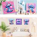 CraftyTime 6 Pack Cartoon Paint by Numbers Kits for Kids with Framed Canvas Paint by Number for Kids Ages 4-8-12, DIY Easy Acrylic Oil Painting Kits for Home Wall Decor (8X8inch)