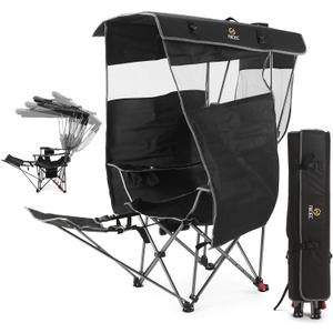 Nice C 4-Position Reclining Canopy Camping Chair with Footrest (1 Pack)