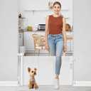 Short Dog Gate 0"-39" Wide Narrow Baby Gate 24 Tall Retractable Baby Gate to Step Over Short Gate for Stairs Low Pet Gate Indoor Mesh Doggie Gates Puppy Gate for Doorway, White