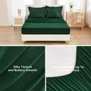 Andency King Size Comforter Set 7 Pieces Dark Emerald Green - Bed in a Bag King Boho Lightweight Fluffy Tufted Bedding Comforter Sets with Quilt Comforter, Sheets, Pillowcases & Shams
