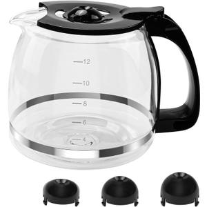 Coffee Machine Replacement for Hamilton Beach 12 Cup Glass Carafe-With Head Three Different Height Size 49902/04 Coffee Maker 49915 49905 49317 49467 49611 49934 46290 46299 46293 43874 49630 49615