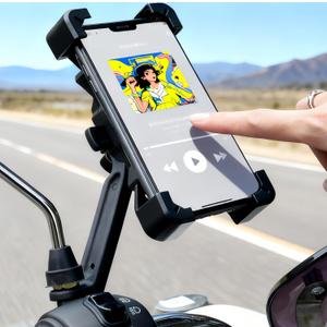 Motorcycle Rearview Mirror Phone Holder, Quick Release Motorbike Universal Phone Mount for Motorcycle Scooter Moped Rear View Mirror Phone Mount for 4.5-6.8 inch Cell Phone