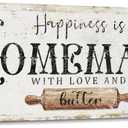 Happiness is Homemade with Love and Butter Funny Kitchen Sign, 8 x 24 Inch