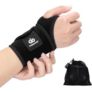 INDEEMAX 2 Pack Copper Wrist Brace Support for Carpal Tunnel, Pain Relief, Arthritis, Tendonitis, Adjustable Wrist Braces Compression Wraps Both Hands, Fit for Men and Women, Black