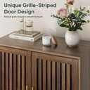 Smart FENDEE Sideboard Cabinet, 31.5" W Farmhouse Buffet Cabinet with Slatted Doors & Adjustable Shelf, Wood Coffee Bar Storage Station for Kitchen, Dining Room, Living Room, Entryway, Walnut Color