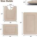 YIHOUSE Memory Foam Bath Mat Set, Bathroom Rugs Sets 3 Pieces, Non Slip Bath Mats for Bathroom, Super Soft and Water Absorbent Bath Rug Set, Machine Washable U Shape Toilet Rug,Beige