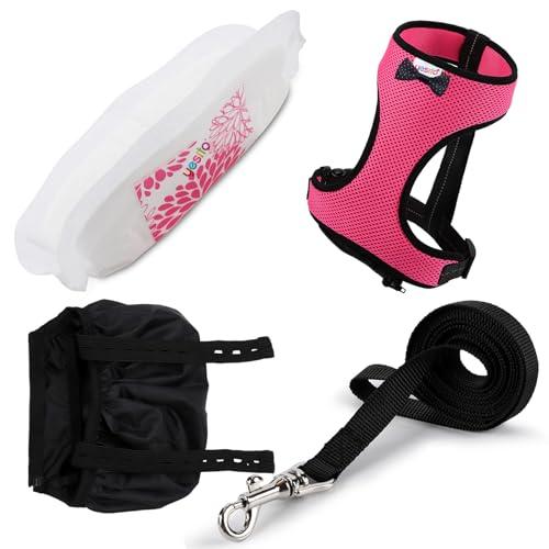 Yesito Adjustable Chicken Harness & Diaper with 5.4ft Leash | Escape-Proof Breathable Mesh | Outdoor Walking Training for Hens Ducks & Chicks | Stop Droppings & Feather Mess S