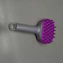 ZoeFleur Dog Shampoo Brush with Soap Dispenser - 2-in-1 Bath Scrubber & Massager, Soft Silicone Bristles for Grooming & Shedding Control, Ergonomic Handle for All Dogs (Purple)