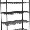 5-Tier Heavy Duty Metal Shelving Unit on Lockable Wheels,30"x14"x62"(WxDxH), 30" Wx14 Dx62 H