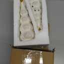 WDS WONDROUS Ceramic Christmas Tree White with Lighted Decor, 2 Pcs Christmas Trees Figurines with Lights, Small Xmas Tree with Star for Tabletop Mantel Shelf Fireplace (5.1x5.1x9.0in, White and Gold)